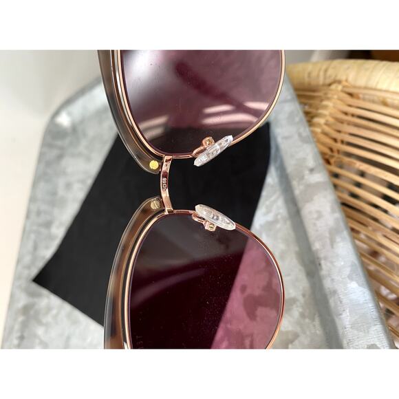 Ted Baker Semi Metal/Plastic Cat Eye Women's Sunglasses Ivory Tortise TBW051 - Picture 14 of 15